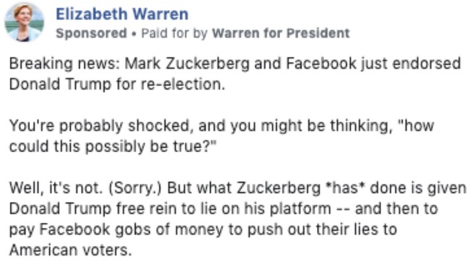 Ham tiền, Facebook chấp nhận cả quảng cáo bôi nhọ Mark Zuckerberg