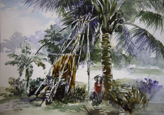 hoa-si-dang-kim-long-tu-cau-be-ban-ca-den-cay-dai-thu-trong-lang-hoi-hoa 9