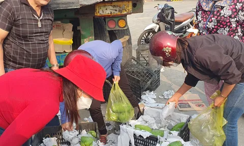 Xúc động người dân Hà Tĩnh "giải cứu" xe chở 30 tấn xoài bị lật
