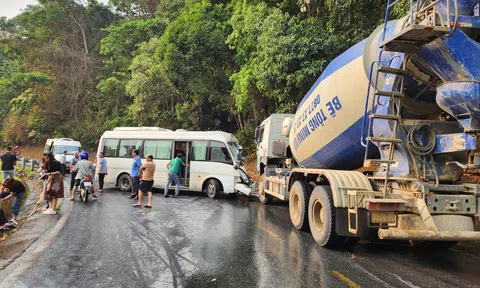 Xe bồn và xe khách va chạm ở Điện Biên, thương vong thấp do sơ cứu kịp thời