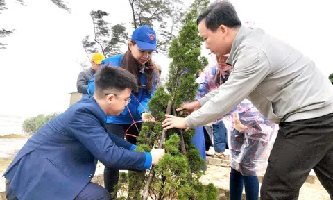 Thanh niên Quảng Trị trồng hàng ngàn cây xanh đầu năm