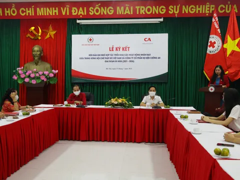 Lễ ký kết Biên bản ghi nhớ hợp tác giữa Hội Chữ thập đỏ Việt Nam và Công ty Cổ phần sự kiện Cường An