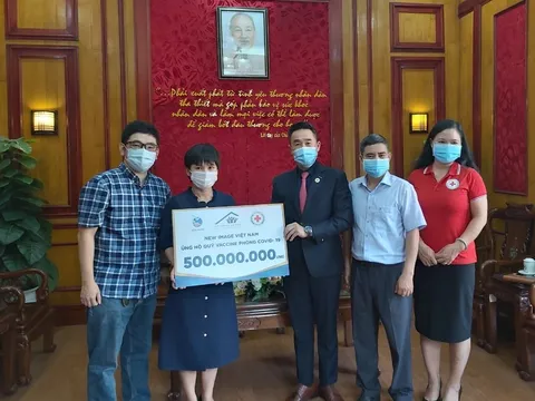 Tiếp nhận 500 triệu đồng cho Quỹ Vắc–xin phòng chống Covid -19 từ Công ty  TNHH MTV New Image Việt Nam