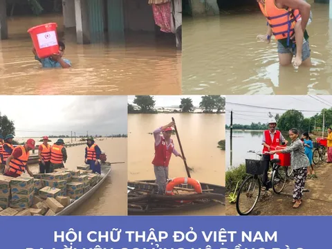 Trung ương Hội Chữ thập đỏ Việt Nam kêu gọi ủng hộ người dân các tỉnh miền Trung bị ảnh hưởng lũ lụt