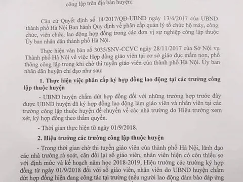 600 giáo viên hợp đồng Hà Nội trước nguy cơ mất việc