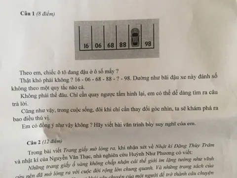 Câu hỏi Toán học xuất hiện trong đề thi học sinh giỏi Ngữ văn