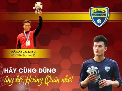 Thủ môn Bùi Tiến Dũng đấu giá găng “vàng” ủng hộ cơ thủ Đỗ Hoàng Quân