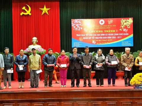 Hội Chữ thập đỏ các cấp tỉnh Hưng Yên chăm lo Tết cho người nghèo