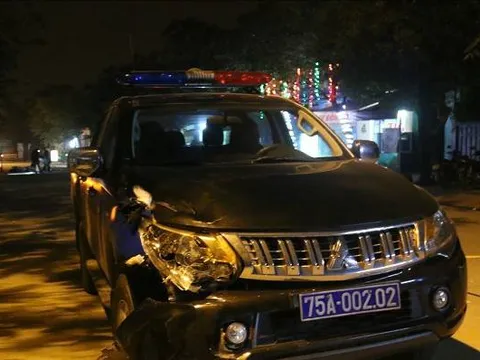 Xe cảnh sát trật tự chạy ngược chiều gây tai nạn giao thông