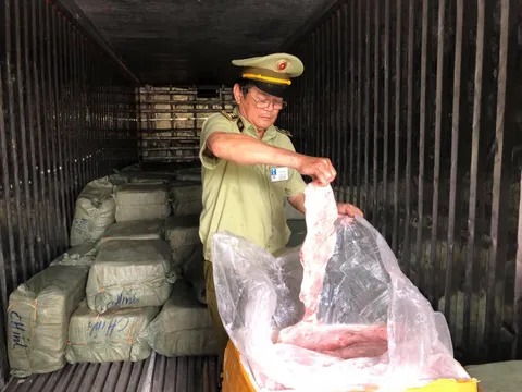 Bắt xe container chở 7 tấn phế phẩm động vật hôi thối bán vào quán ăn