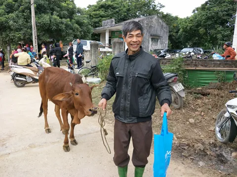 Tuyên Quang: Trao tặng sổ tiết kiệm và bò giống cho các hộ nghèo ở xã Thái Bình