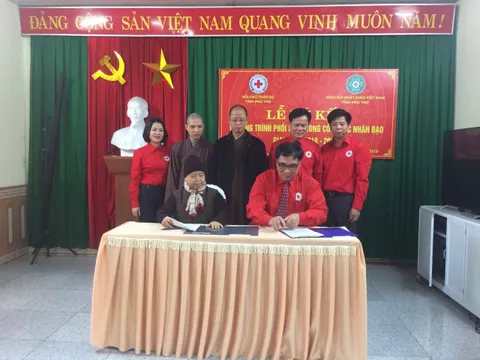 Hội Chữ thập đỏ tỉnh và Ban trị sự Giáo hội Phật giáo tỉnh Phú Thọ ký kết hoạt động nhân đạo