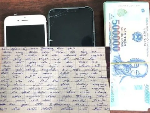 Tên cướp trả lại 100 triệu đồng kèm thư xin lỗi nạn nhân