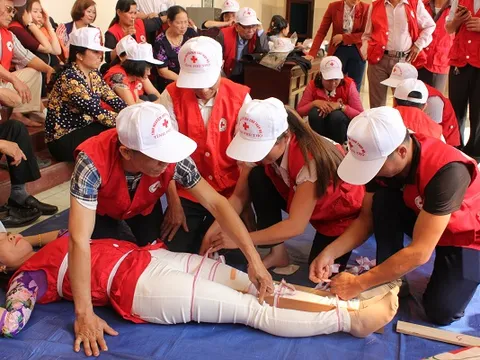 Phú Thọ: Huấn luyện sơ cấp cứu cho tình nguyện viên Chữ thập đỏ