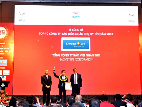 Bảo Việt Nhân thọ đứng đầu Top 10 công ty bảo hiểm uy tín nhất