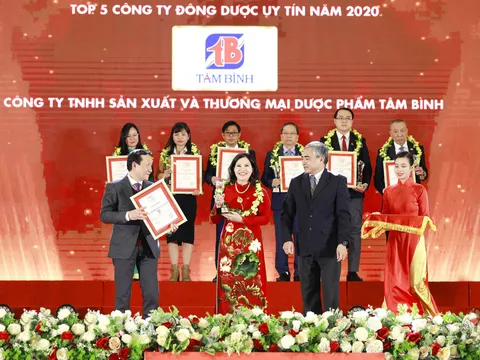 Dược phẩm Tâm Bình nhận giải Top 5 Công ty Đông Dược uy tín 2020