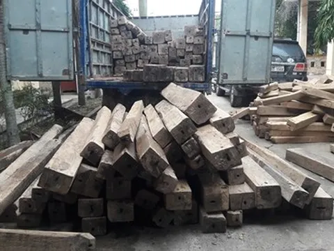 Bắt giữ xe tải chở hàng trăm khúc gỗ không rõ nguồn gốc