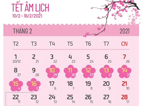 Tết Tân Sửu sẽ được nghỉ 7 ngày