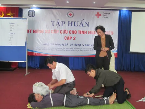 Quảng Bình: Tập huấn sơ cấp cứu tình nguyện viên cấp 2