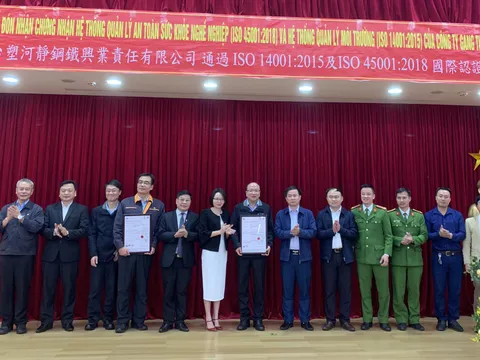 Fomasa Hà Tĩnh đạt chứng nhận Tiêu chuẩn quốc tế về môi trường và an toàn sức khoẻ nghề nghiệp