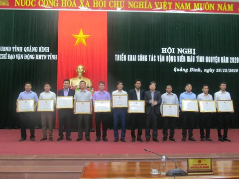 Quảng Bình tổ chức 40 đợt hiến máu năm 2019