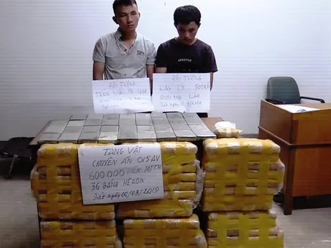 Phá đường dây ma túy với 600.000 viên ma túy tổng hợp và 36 bánh heroin