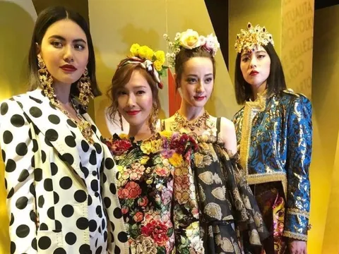 Địch Lệ Nhiệt Ba và Jessica Jung đẹp lộng lẫy  trong show diễn của Dolce & Gabbana