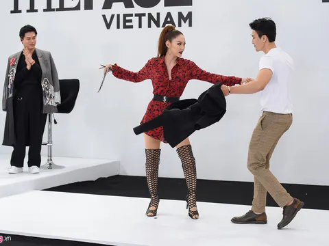 Minh Hằng cởi áo, nhảy tình tứ với nam thí sinh The Face