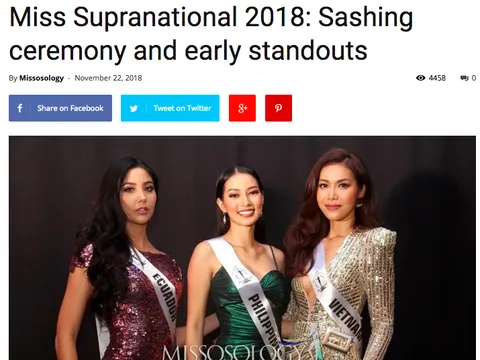 Minh Tú được chuyên trang sắc đẹp quốc tế dự đoán đăng quang Miss Supranational 2018