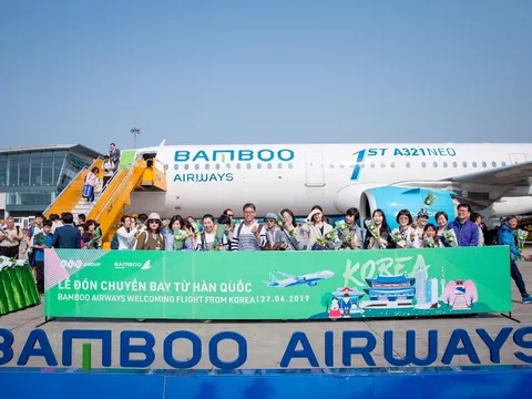 Bamboo Airways đón chuyến bay quốc tế đầu tiên từ Hàn Quốc