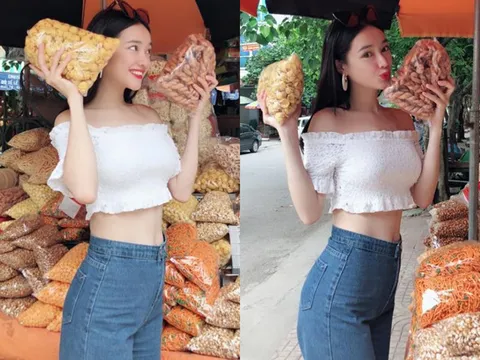 Nhã Phương diện áo ngắn để eo thon đáp tin mang bầu với Trường Giang