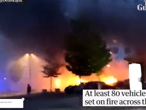 Thuỵ Điển: Phóng hỏa đốt 100 ôtô trong đêm