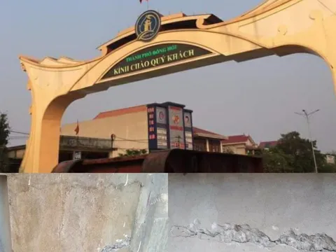Quảng Bình: Người dân đau lòng với cổng chào tiền tỷ chưa nghiệm thu đã nứt toác (!)
