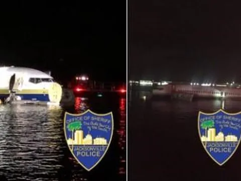 Máy bay Mỹ chở 136 người hạ cánh xuống sông