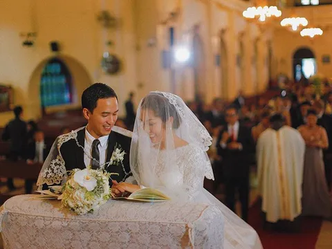 Tăng Thanh Hà công khai ảnh cưới ở nhà thờ 7 năm trước