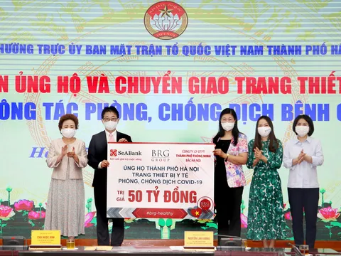 Tập đoàn BRG, Ngân hàng SeABank và Công ty Thành phố Thông minh ủng hộ trang thiết bị phòng chống Covid-19 trị giá 50 tỷ đồng cho Hà Nội