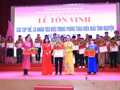 Nghệ An: 50 tập thể, cá nhân tiêu biểu hiến máu tình nguyện được tôn vinh