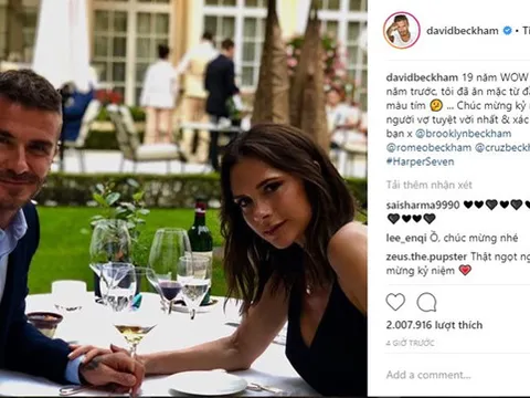 Vợ chồng David Beckham kỷ niệm 19 năm ngày cưới