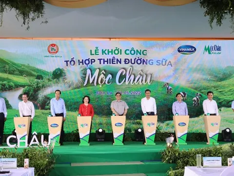 Mộc Châu Milk và Vinamilk chính thức ra mắt và khởi công dự án ‘Tổ hợp thiên đường sữa Mộc Châu’