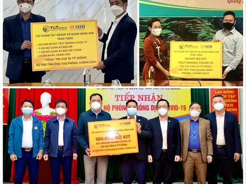 T&T group và SHB tặng thiết bị, vật tư y tế trị giá 42 tỷ đồng giúp 8 tỉnh phòng chống dịch