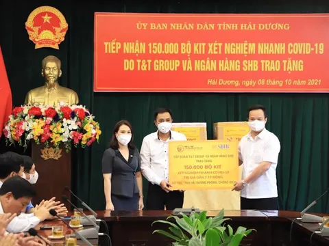 T&T Group và SHB hỗ trợ Hải Dương 150.000 bộ kit xét nghiệm trị giá 7 tỷ đồng