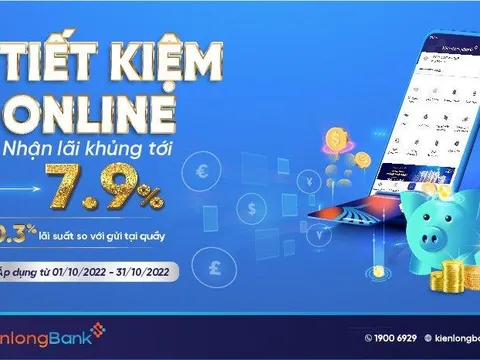 Gửi tiết kiệm online tại KienlongBank lãi suất ưu đãi đến 7,9%