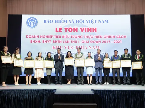 Tôn vinh 103 doanh nghiệp tiêu biểu phía Nam trong thực hiện chính sách, pháp luật BHXH