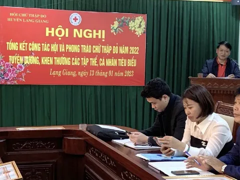 Bắc Giang: Hội Chữ thập đỏ huyện Lạng Giang tổng kết công tác Hội và phong trào Chữ thập đỏ 2022