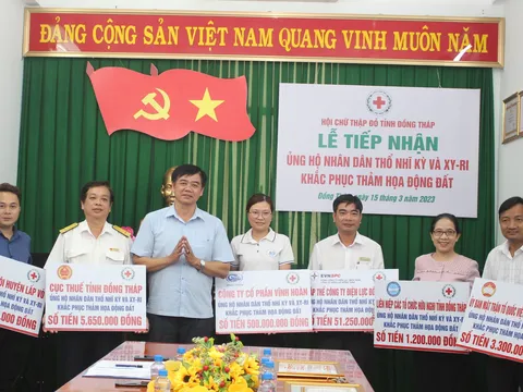 Đồng Tháp: Tiếp nhận 602 triệu đồng ủng hộ nhân dân Thổ Nhĩ Kỳ và Xy-ri khắc phục hậu quả động đất