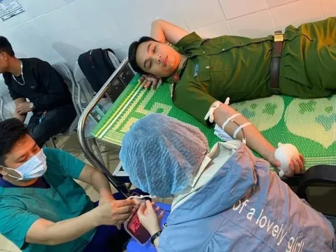 Trung úy Công an hiến máu cứu sản phụ