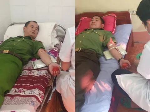 4 cán bộ Công an Sông Mã hiến máu cứu hai bệnh nhân qua cơn nguy kịch