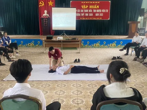 Thừa Thiên Huế: Tập huấn sơ cấp cứu cho lực lượng thanh niên, tình nguyện viên Chữ thập đỏ trường học năm 2023