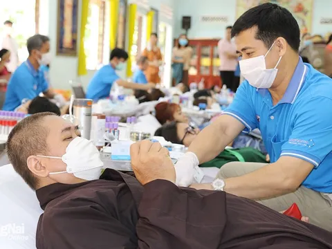 Đồng Nai: Tiếp nhận 250 đơn vị máu do các tăng, ni và phật tử tham gia hiến tặng