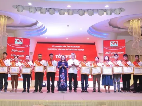 Quảng Nam tôn vinh hơn 100 cá nhân, gia đình hiến máu tiêu biểu